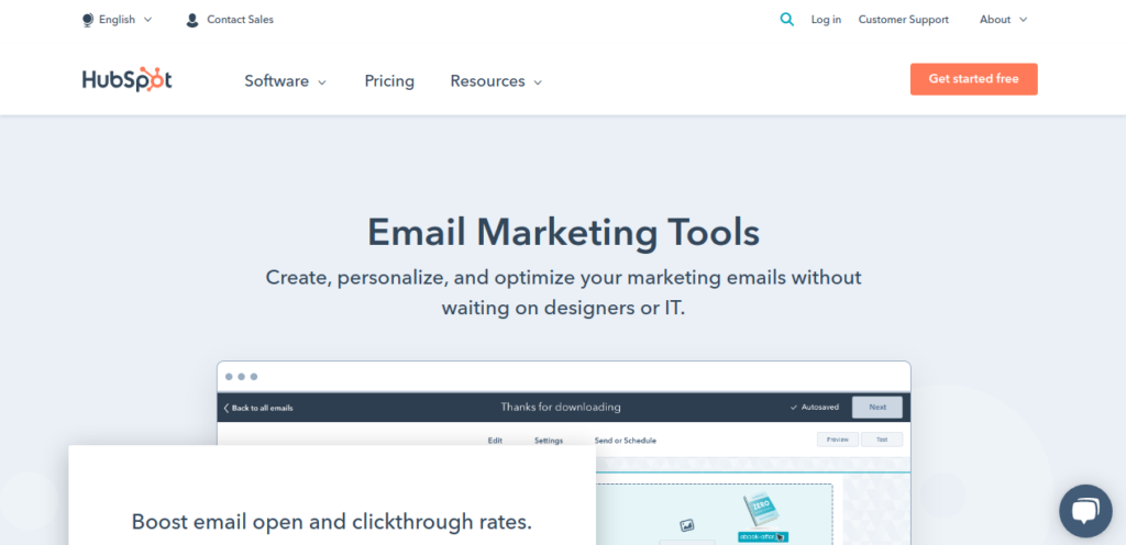 hubspot email marketing tool