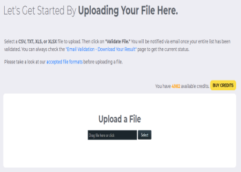 Upload files in acceptable formats.