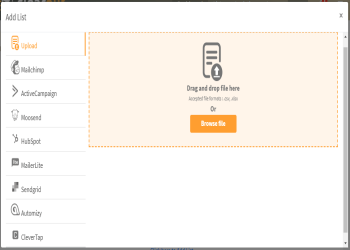 Upload files in acceptable formats.