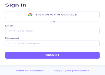 Sign-in with registered email address.