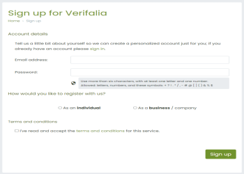 Register with a valid email address.