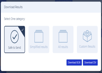 Download results as per requirements.