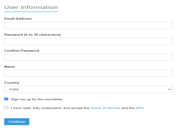 Register with a valid email address.